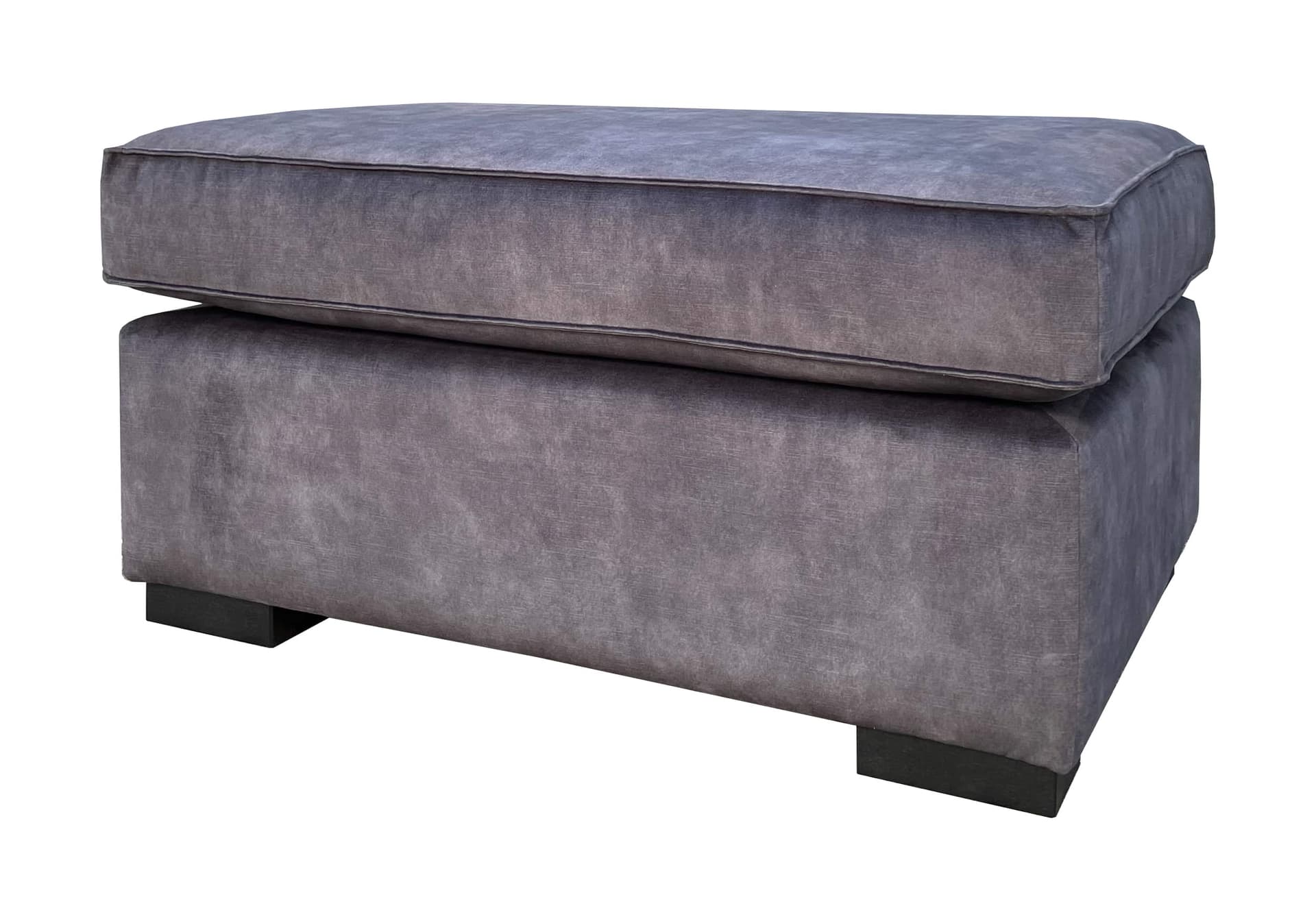 Daan poef 60 x 90 cm in antraciet stof met zwarte poten