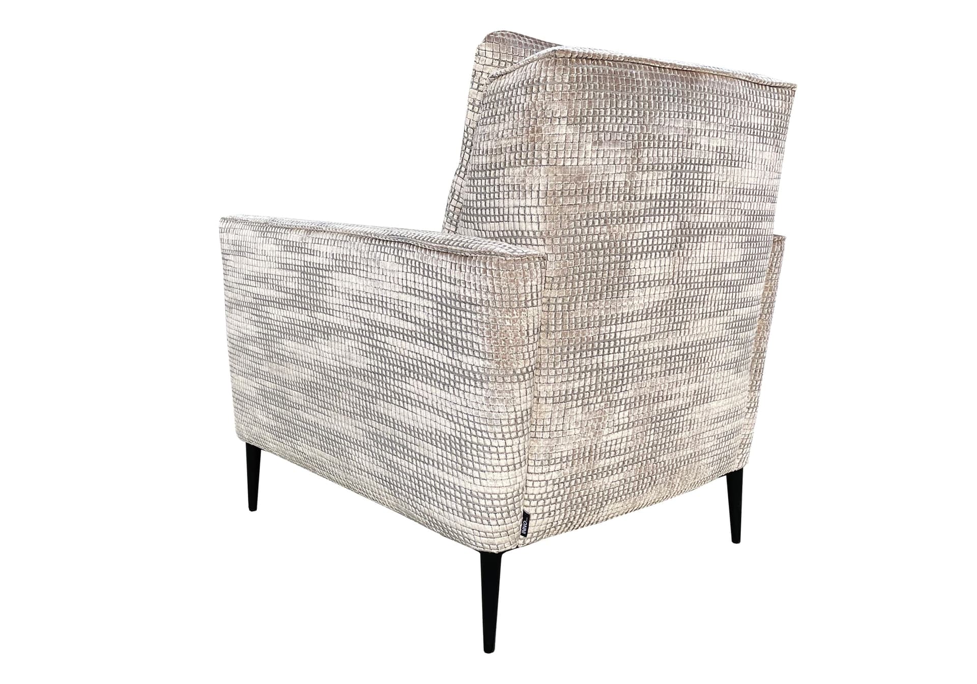 Trendy fauteuil Dexx in beige velvet stof met zwarte poten
