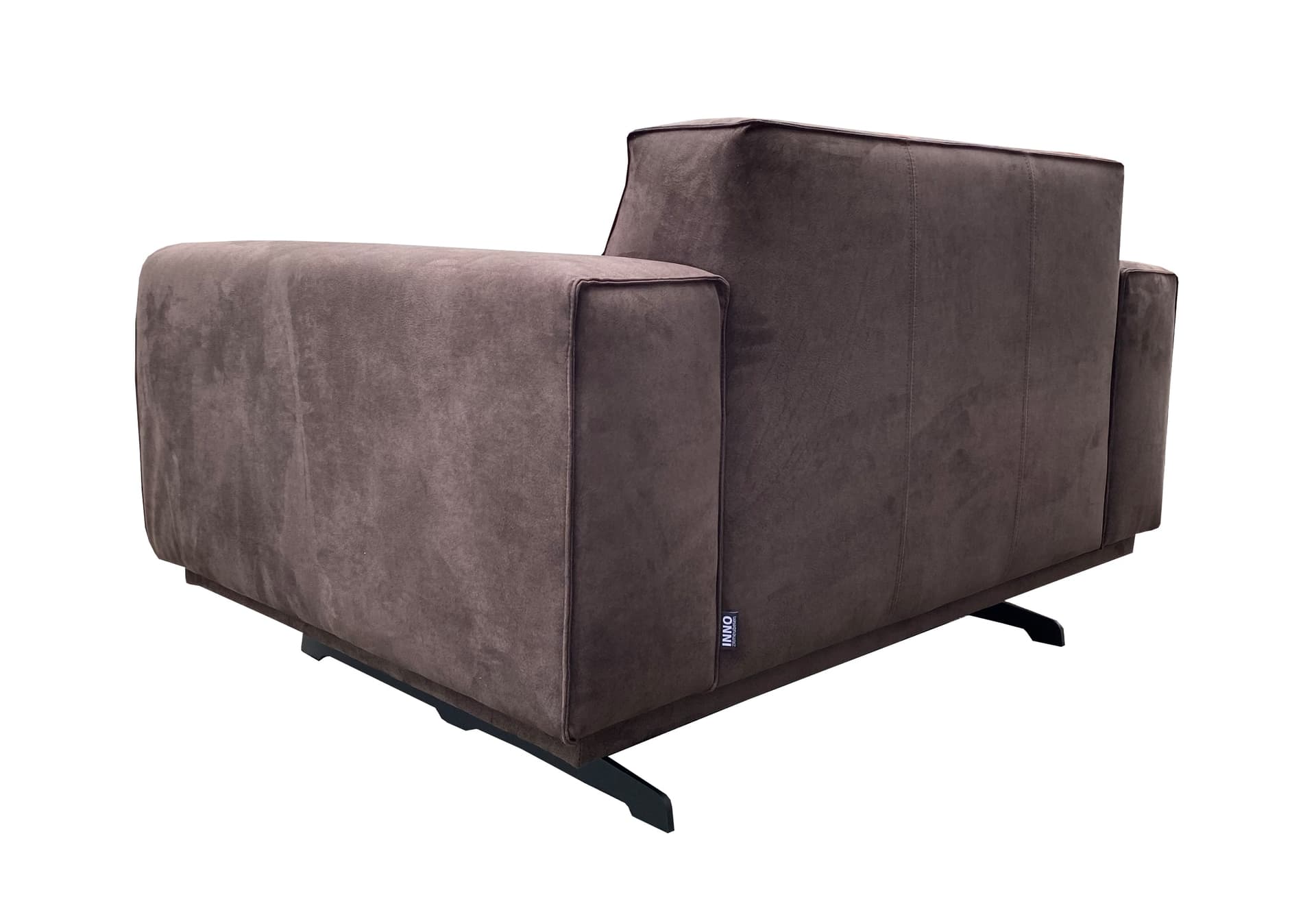 Ecoleather bruin loveseat Mark met zwarte slede poten