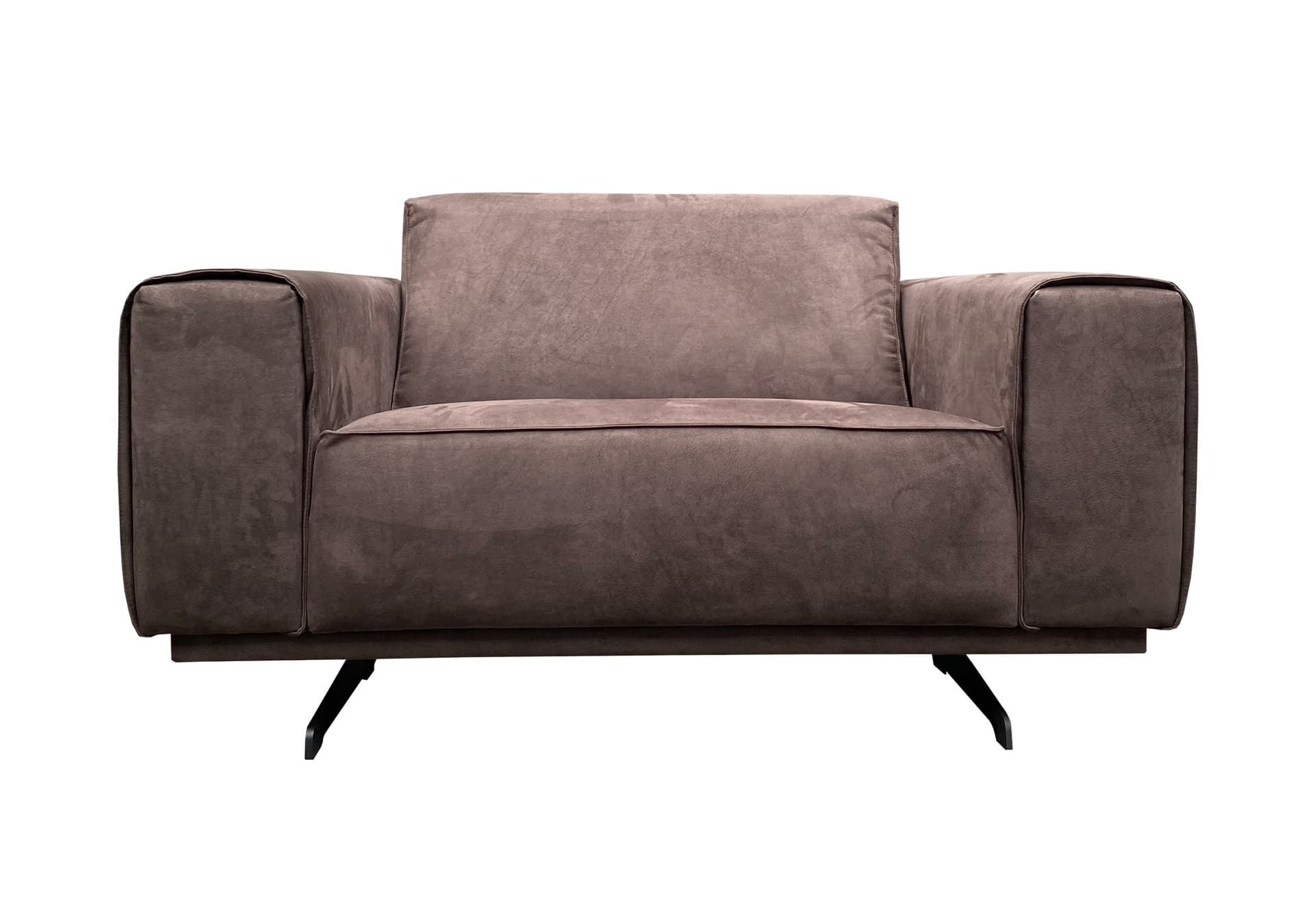 Ecoleather bruin loveseat Mark met zwarte slede poten