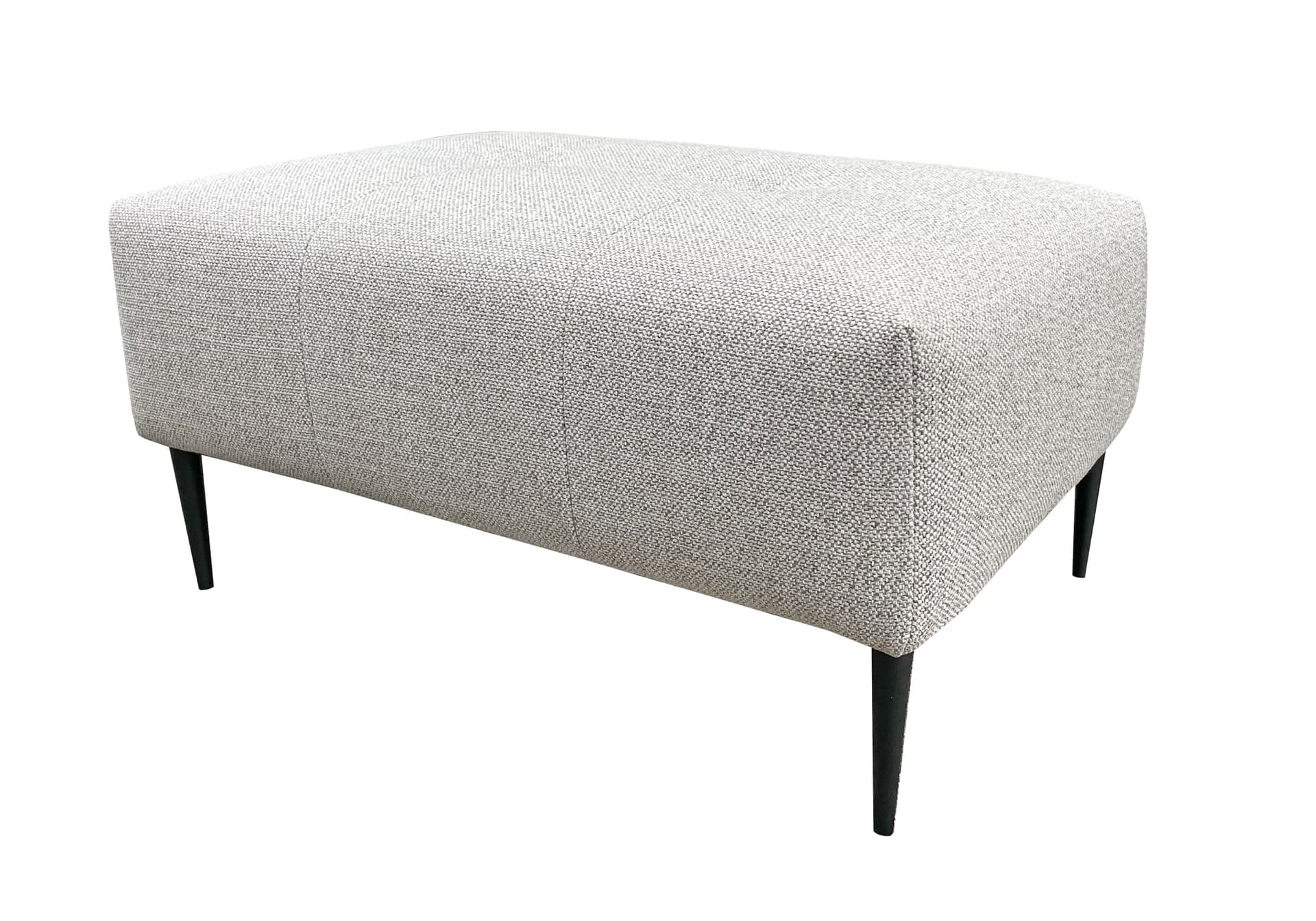 Mila poef 60 x 90 cm in grijze stof met zwarte poten