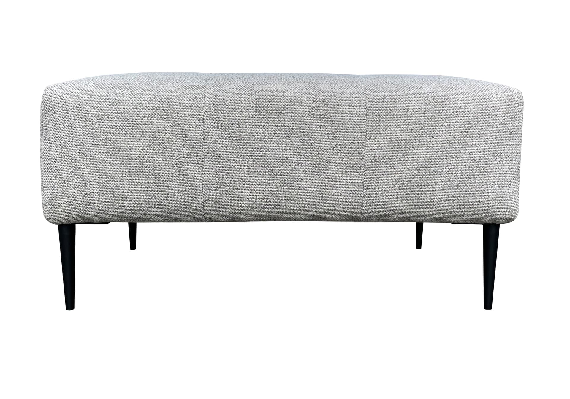 Mila poef 60 x 90 cm in grijze stof met zwarte poten