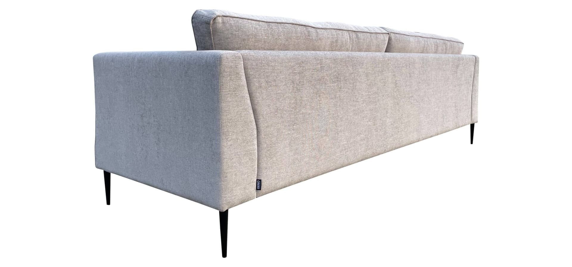 4-zitsbank in beige stof met zwarte poten