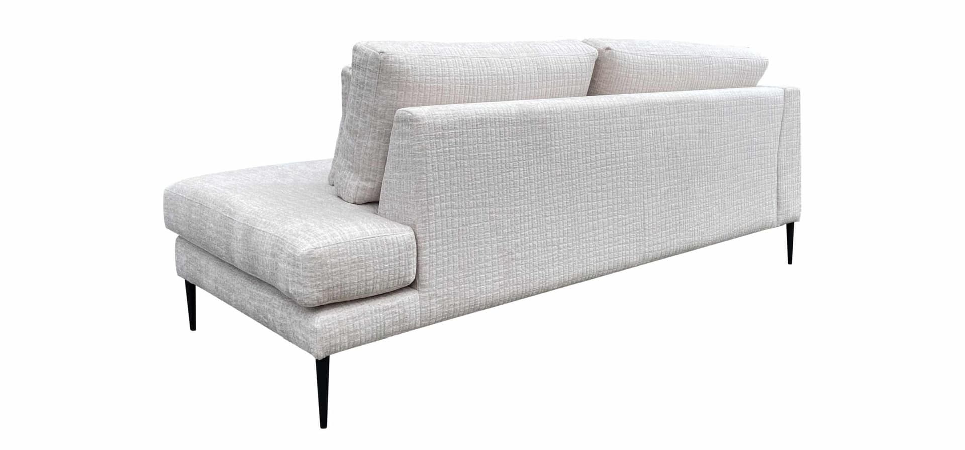 Daybed Zoë XL in witte stof met zwarte poten