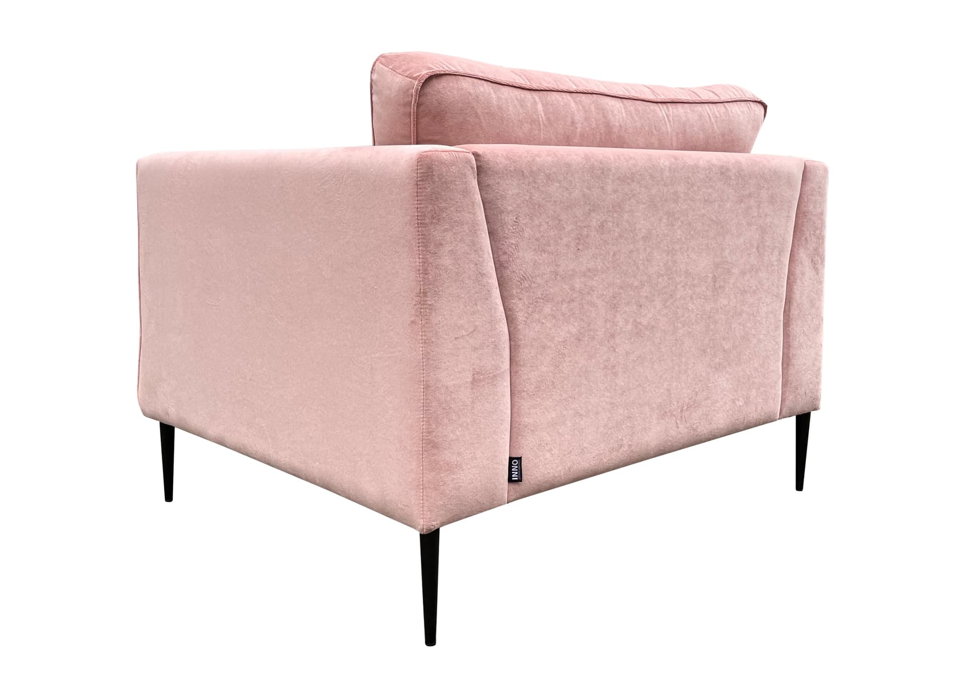Roze loveseat Zoë met zwarte poten