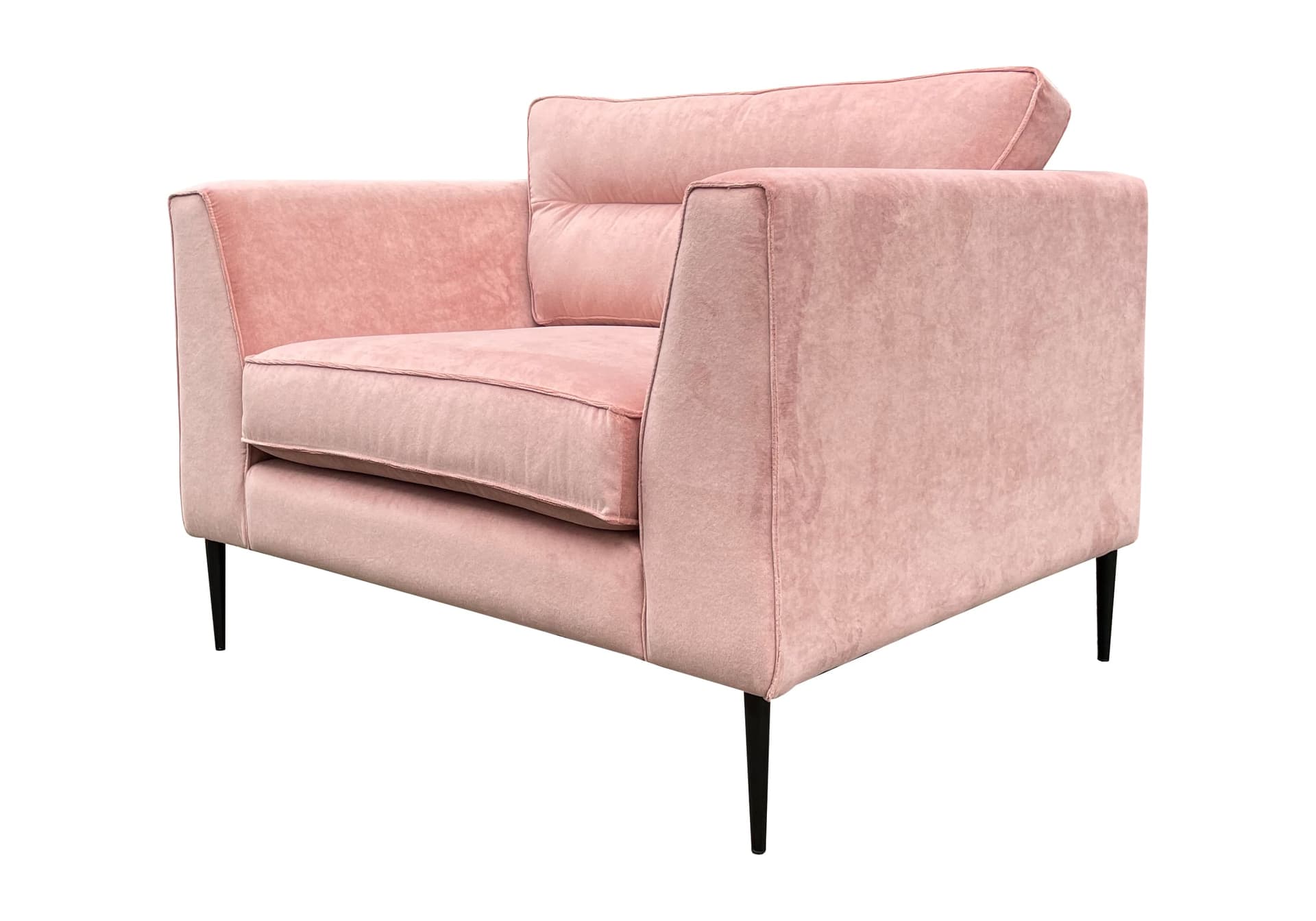 Roze loveseat Zoë met zwarte poten