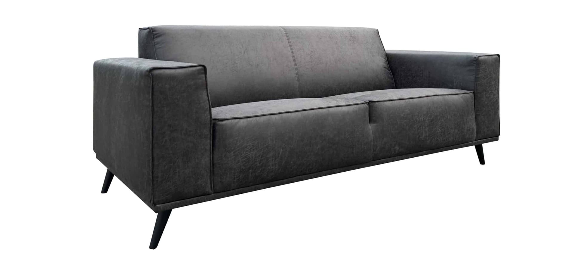 2-zitsbank in ecoleather met zwarte retro poten