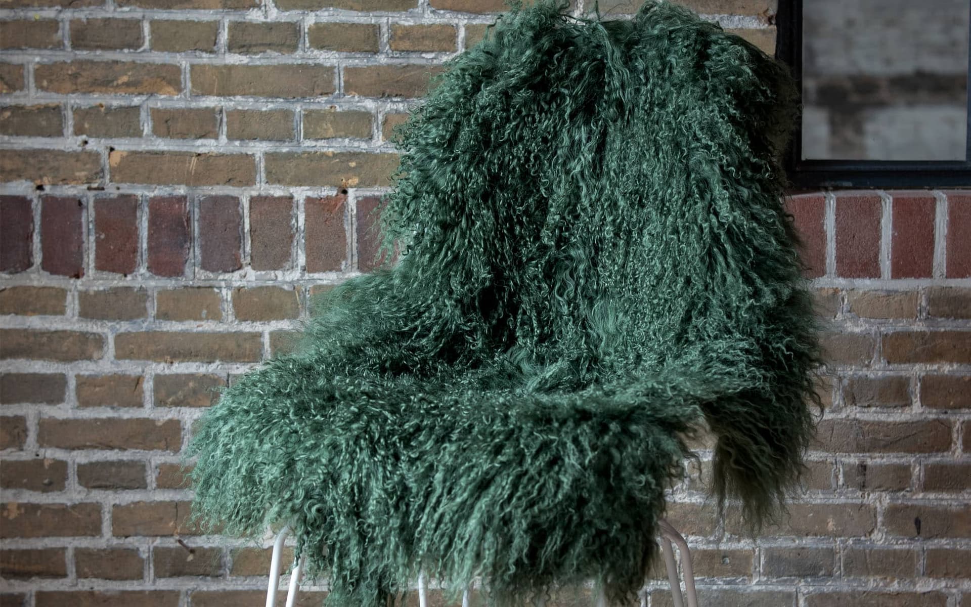Tibet schapenvacht groen