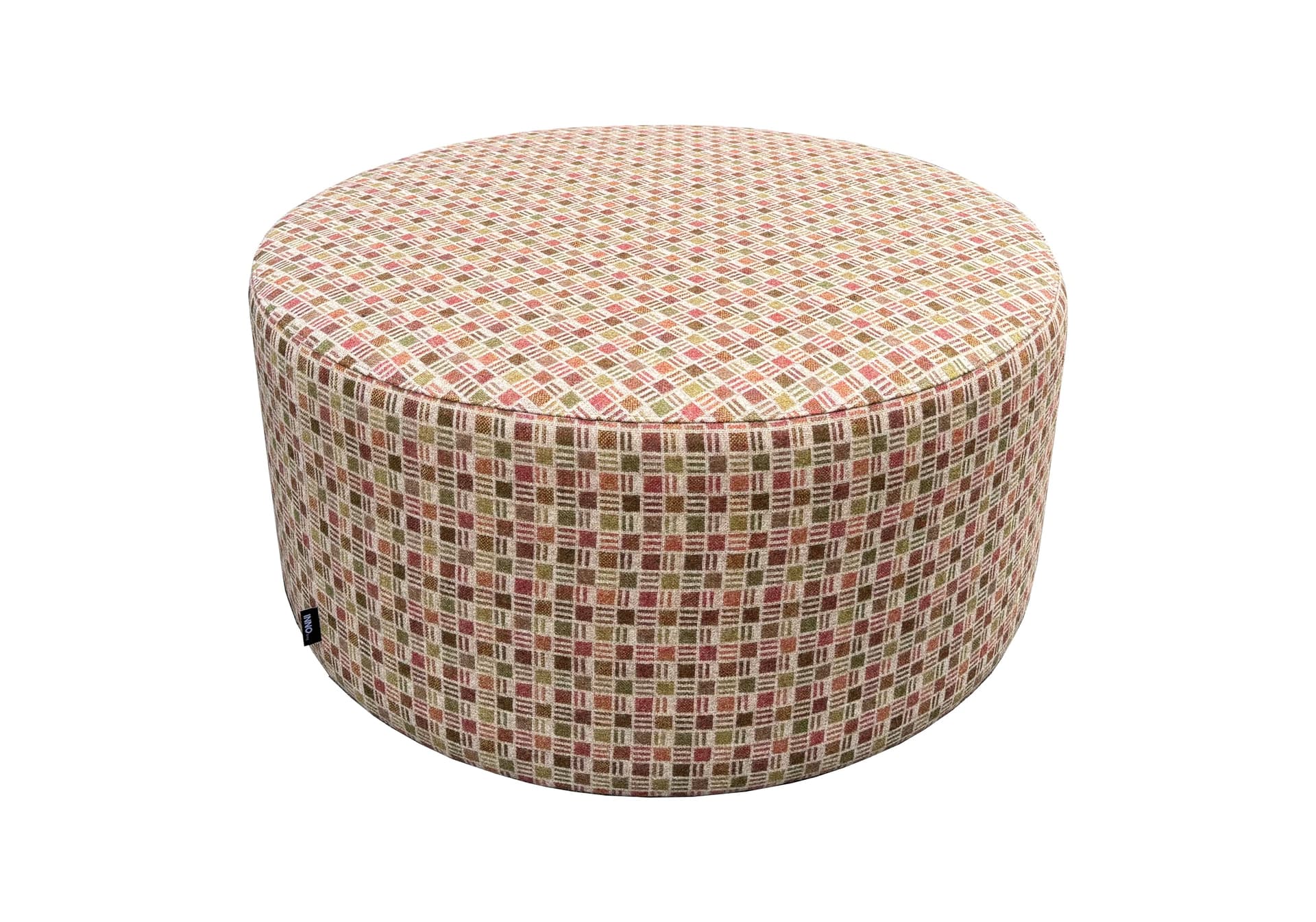 Ronde poef 80 cm doorsnee in print stof