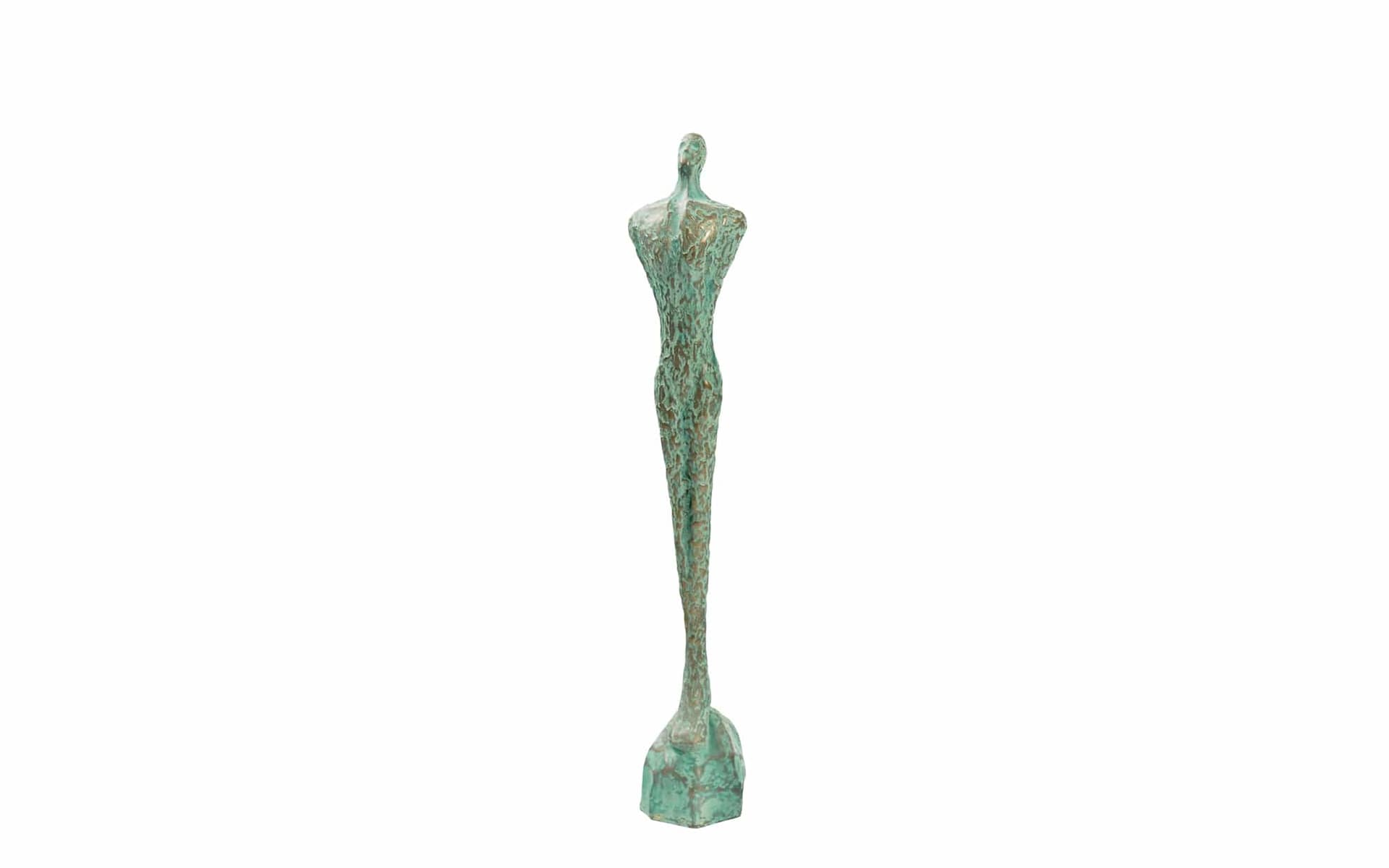 Sculptuur Lady S Green, metaal groen vrouwen beeld