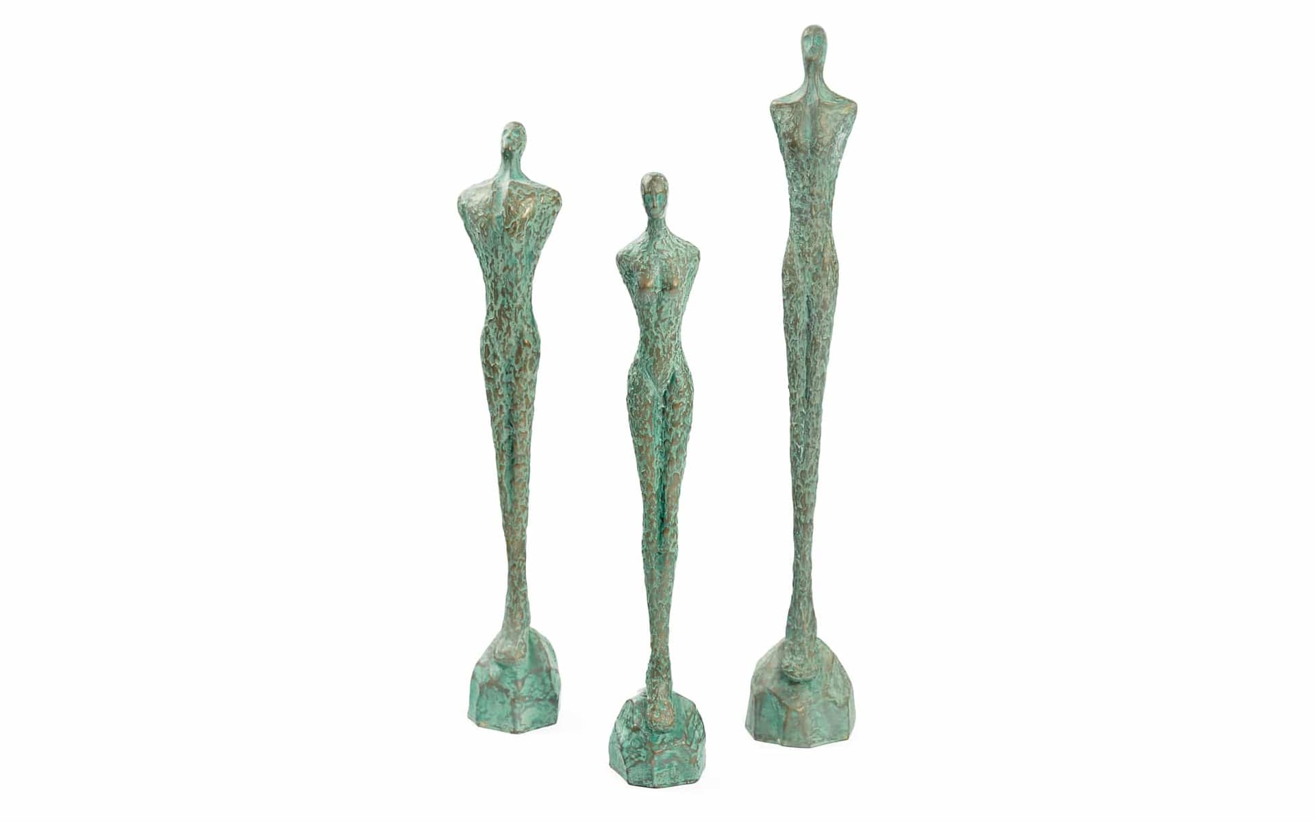 Sculptuur Lady XS Green, metaal groen vrouwen beelden
