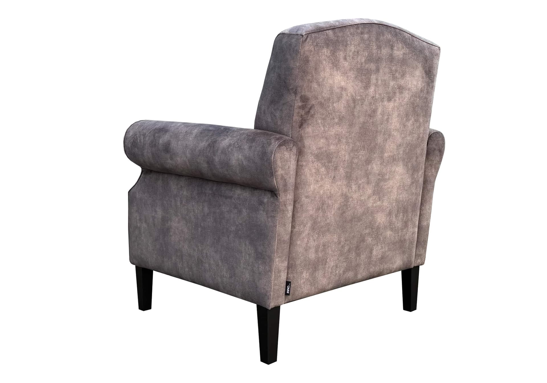 Klassieke fauteuil Elise velvet bekleed in Adore Darkgrey 68 met zwarte poten