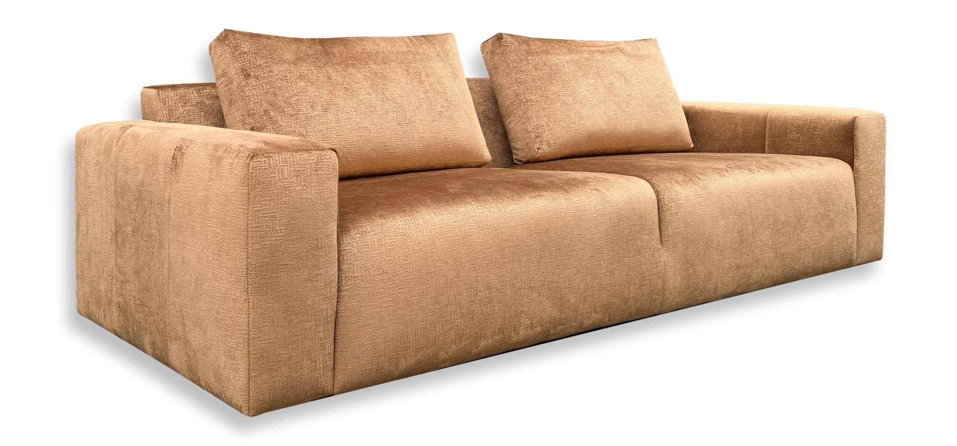 Moderne 4-zitsbank Mae in bruine retro velvet stof