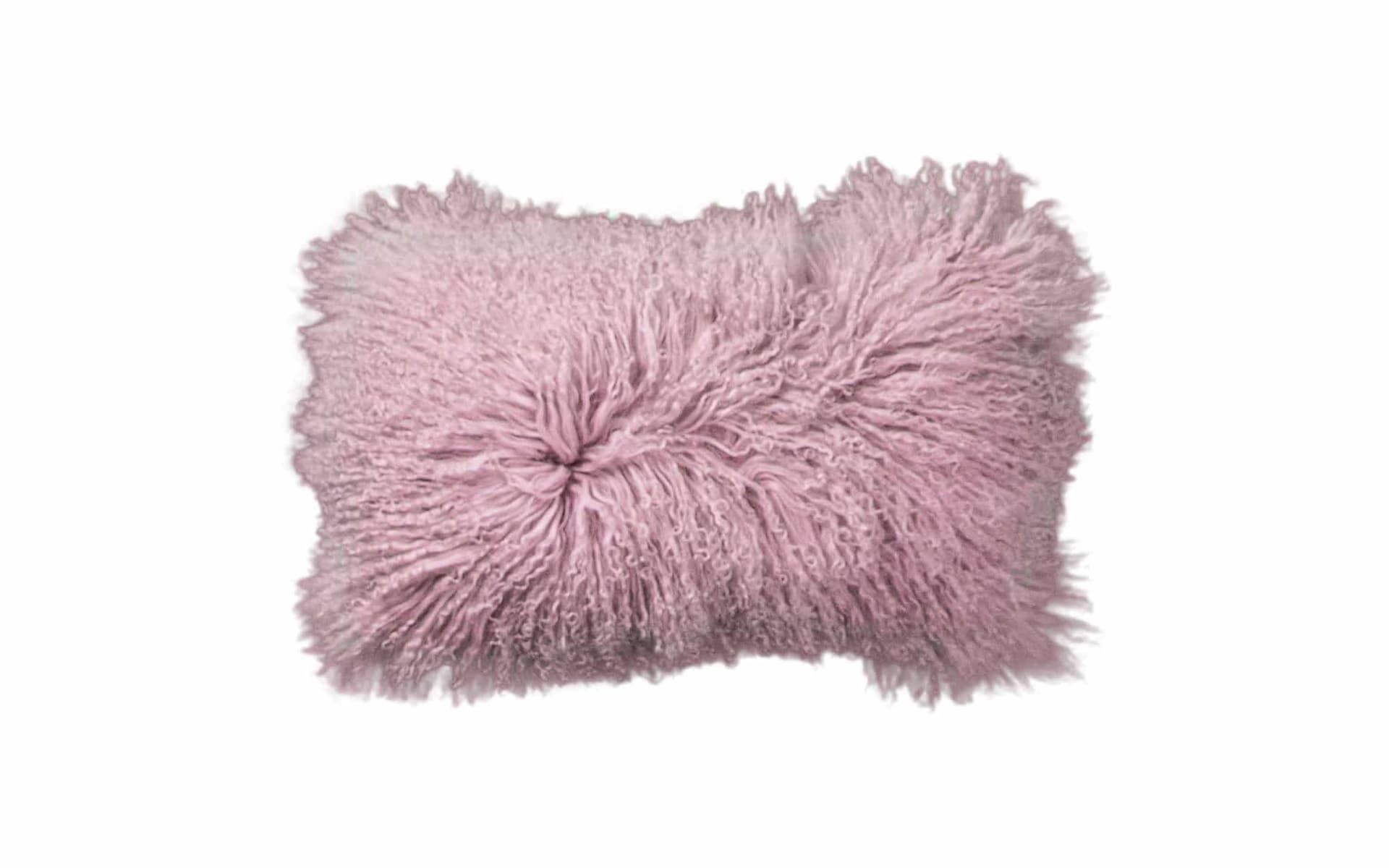 Schapenvacht sierkussen Tibet Roze 30x50cm