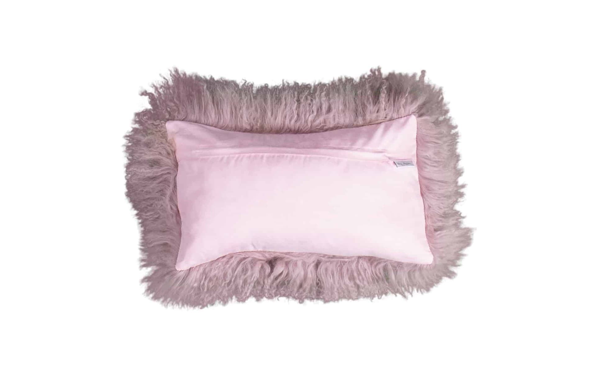 Schapenvacht sierkussen Tibet Roze 30x50cm