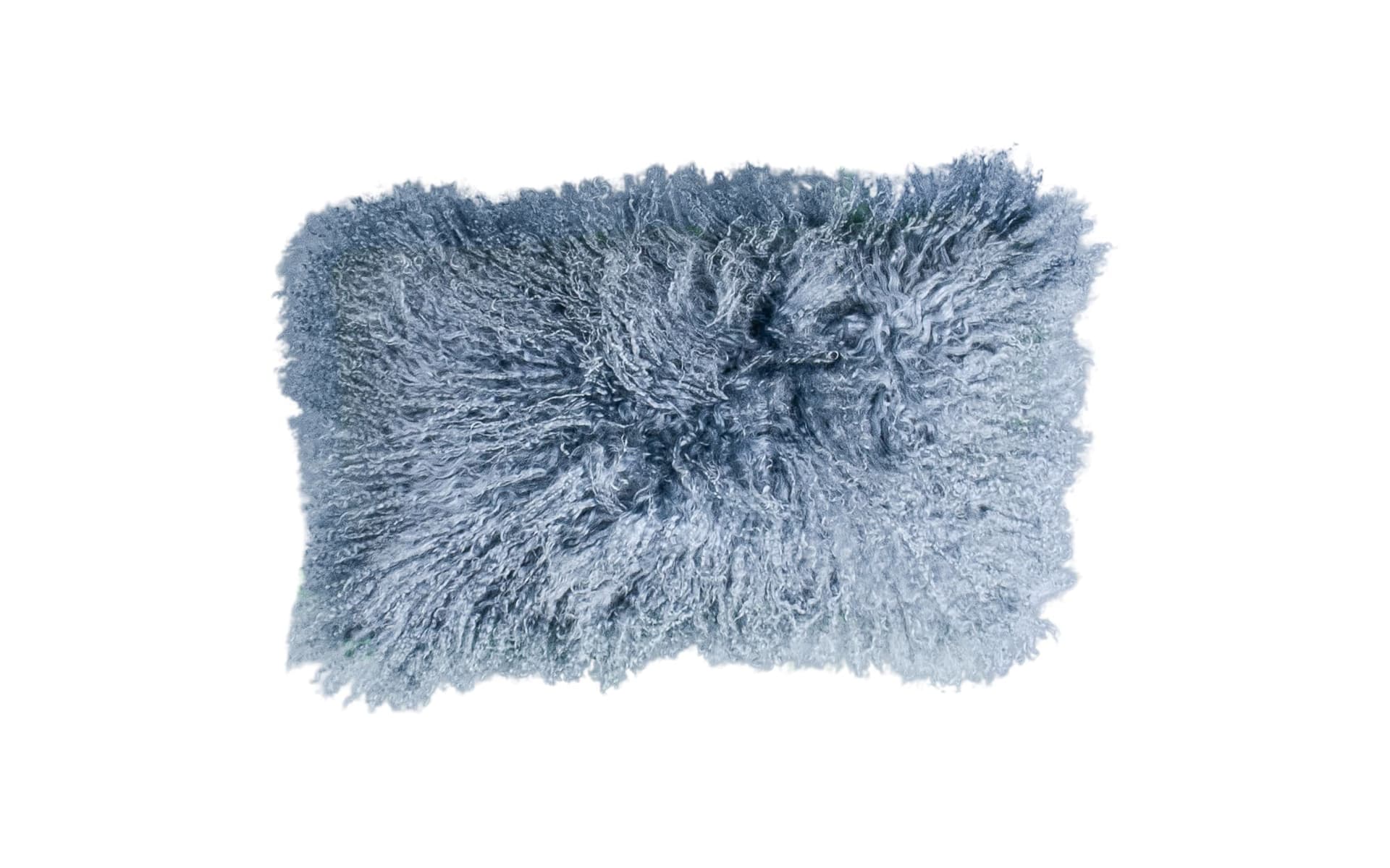 Schapenvacht sierkussen Tibet Blauw 30x50cm