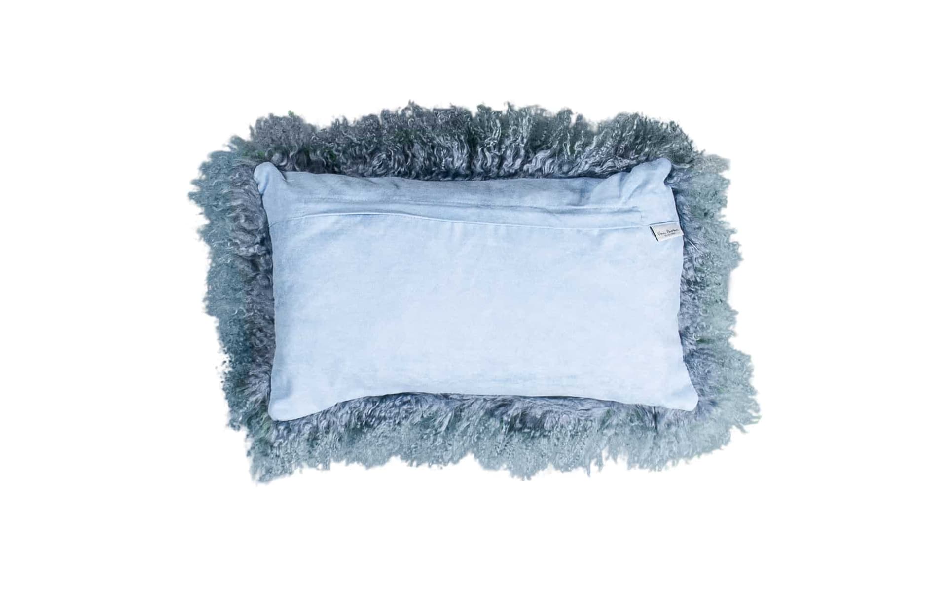 Schapenvacht sierkussen Tibet Blauw 30x50cm