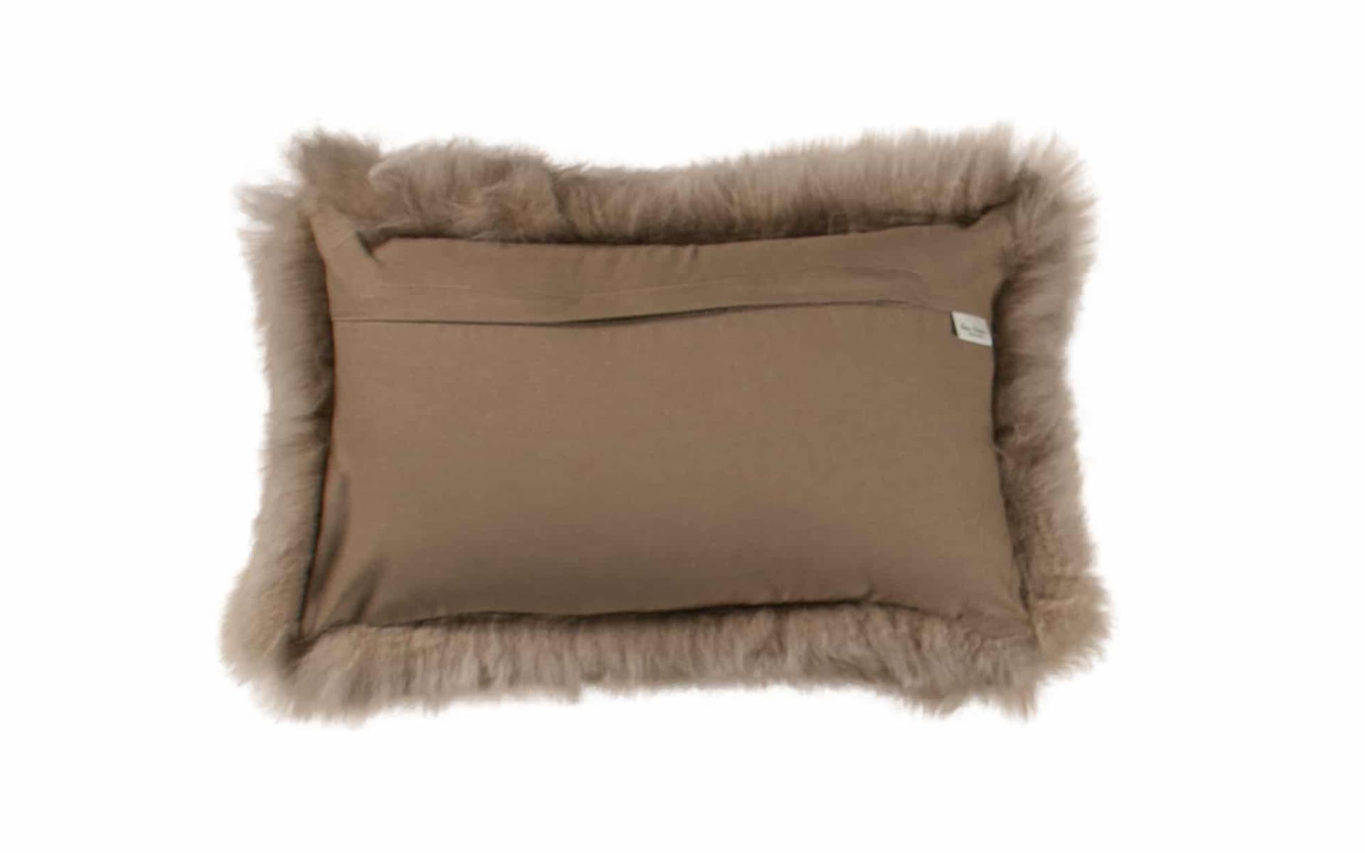 Schapenvacht sierkussen Nieuw Zeeland Taupe 30x50cm