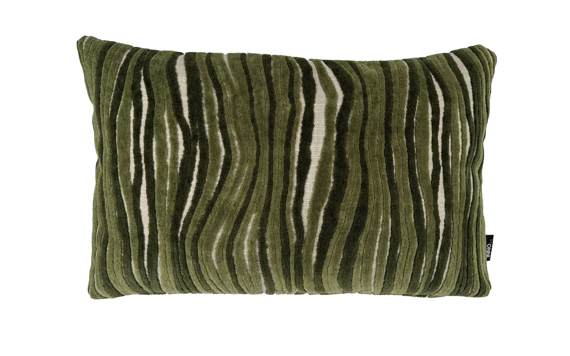 Groen gestreept sierkussen 35 x 55 cm