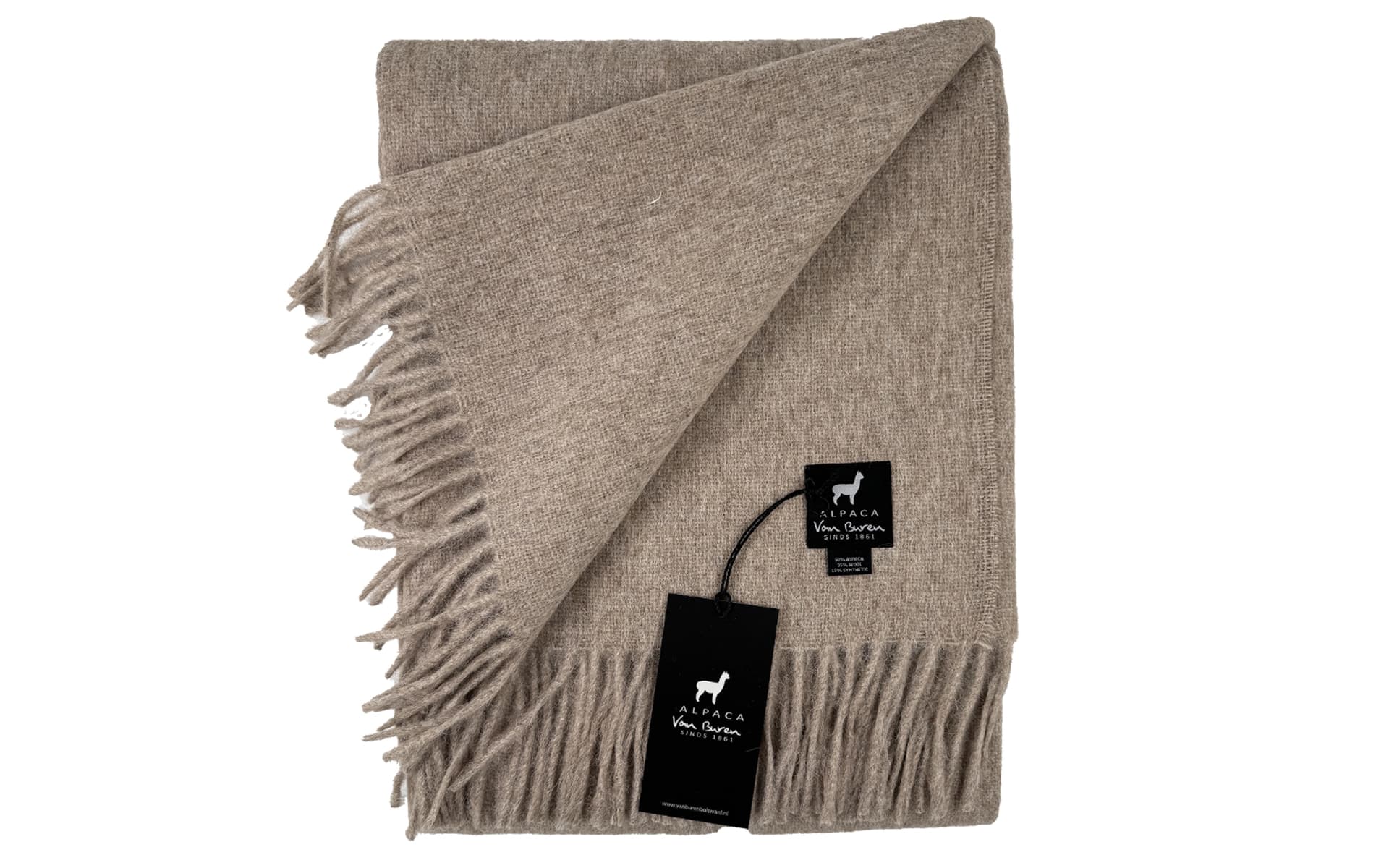 Alpaca plaid van Buren Lichtbeige