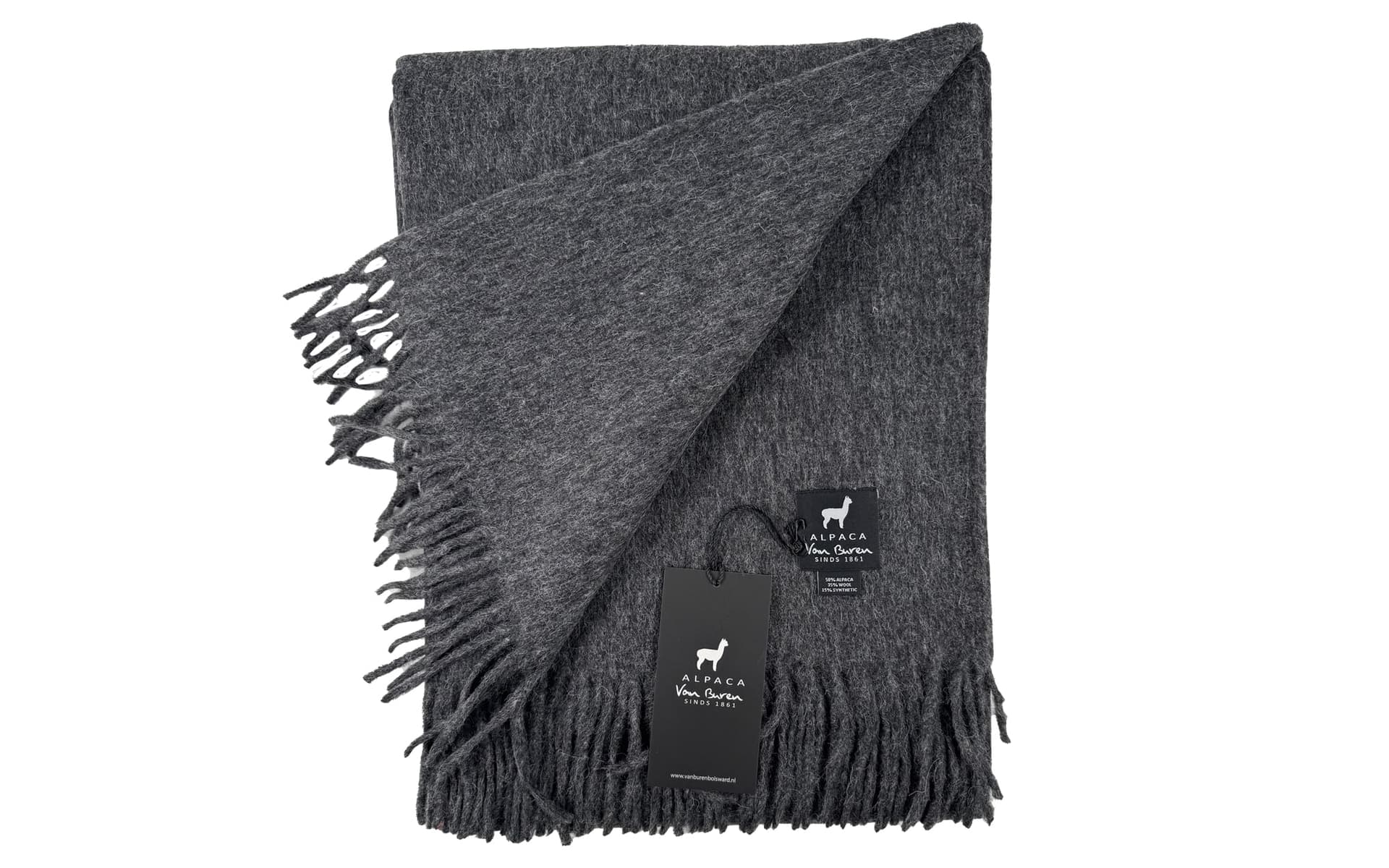 Alpaca plaid van Buren Antraciet