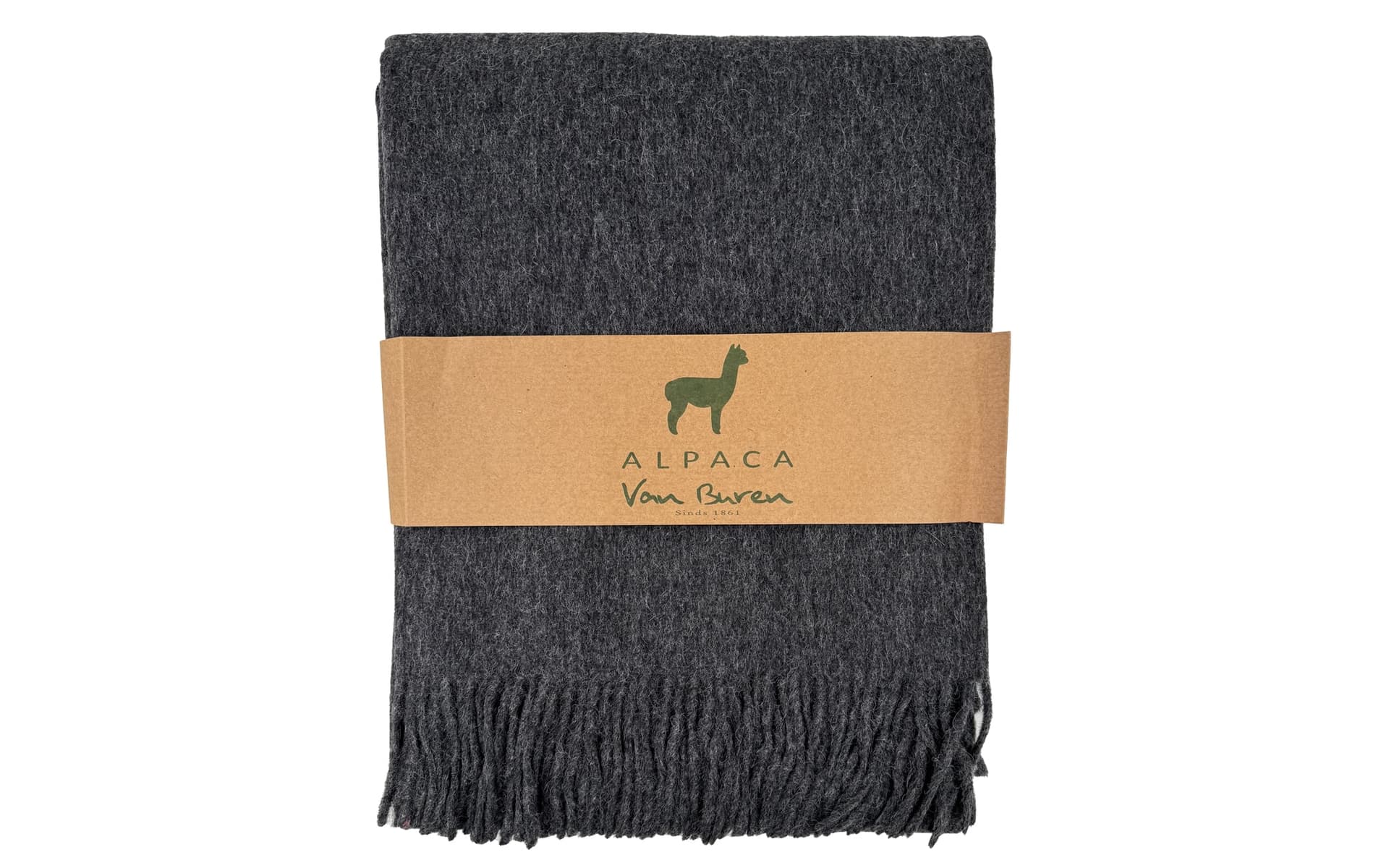 Alpaca plaid van Buren Antraciet