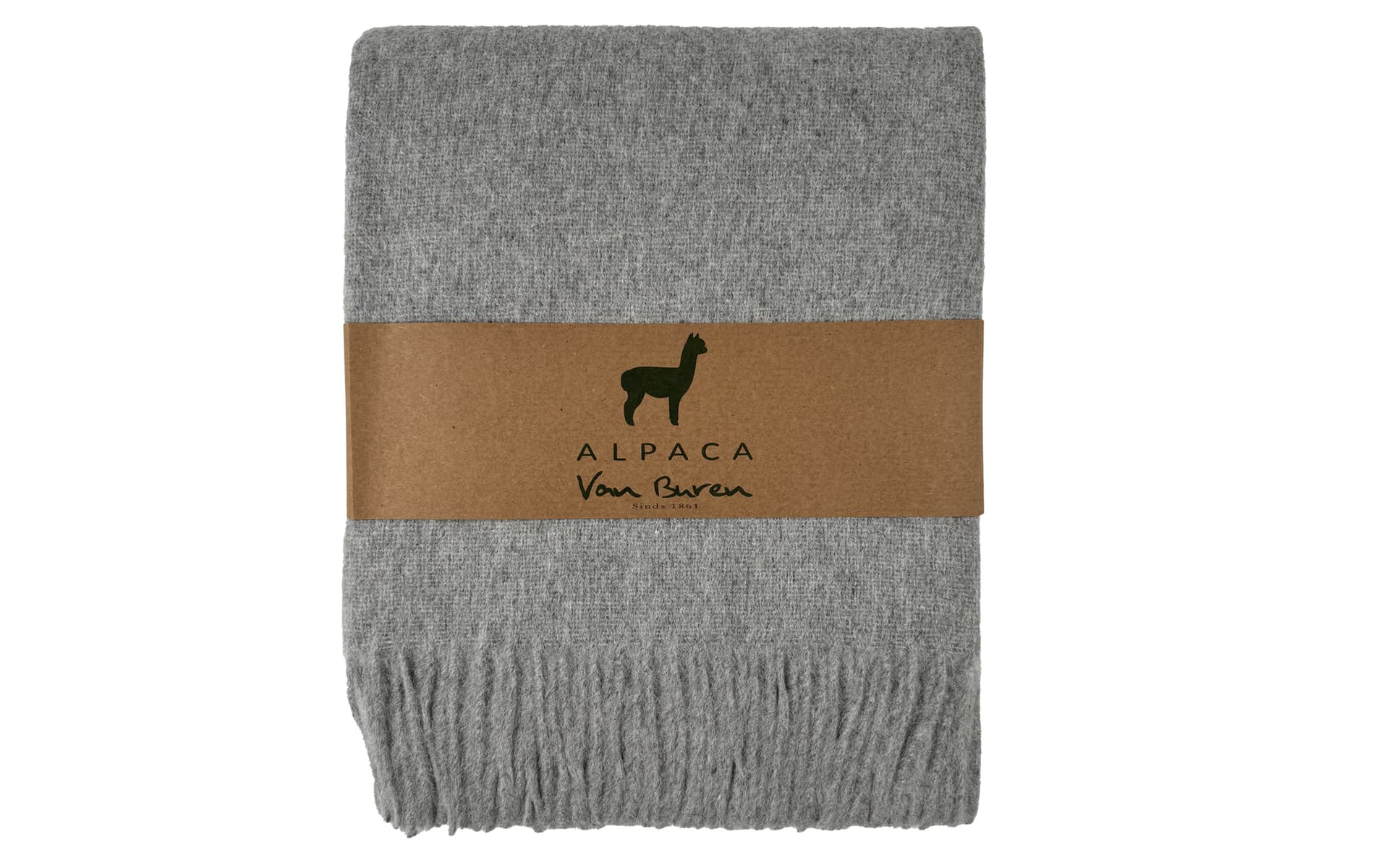 Alpaca plaid van Buren Lichtgrijs
