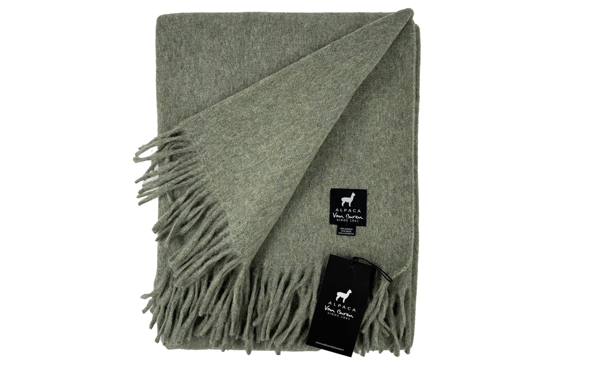 Alpaca plaid van Buren Lichtgroen
