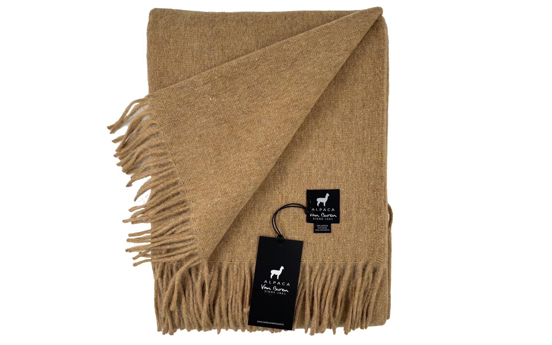Alpaca plaid van Buren Okergeel