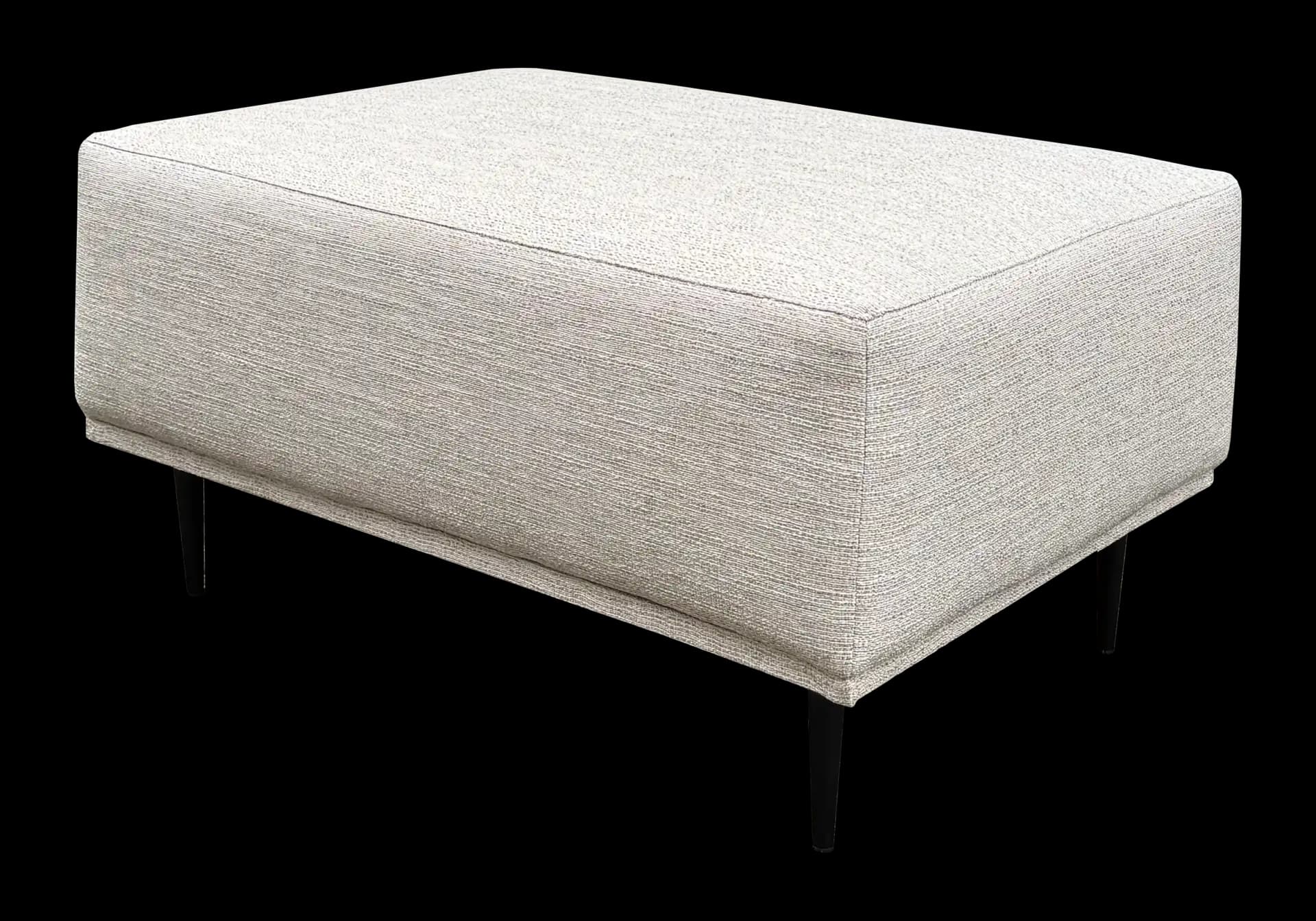 Beige langwerpige poef Mees 60x90 cm zijaanzicht