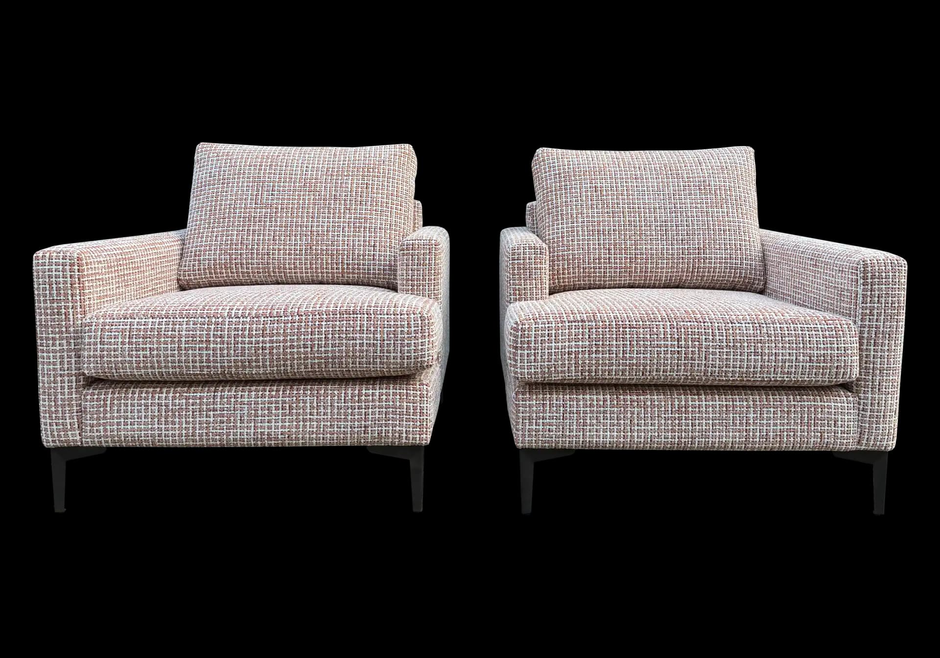 Twee fauteuils Amélie in spiegelbeeldopstelling als set