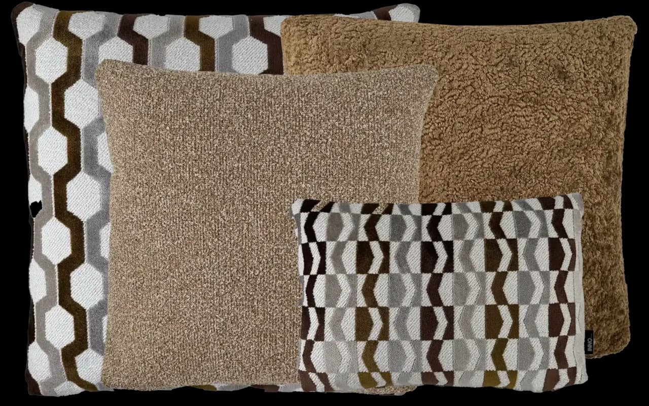 Sierkussen set oker, set van 4 sierkussens in de kleur oker, perfect voor een gezellige en stijlvolle woonkamer