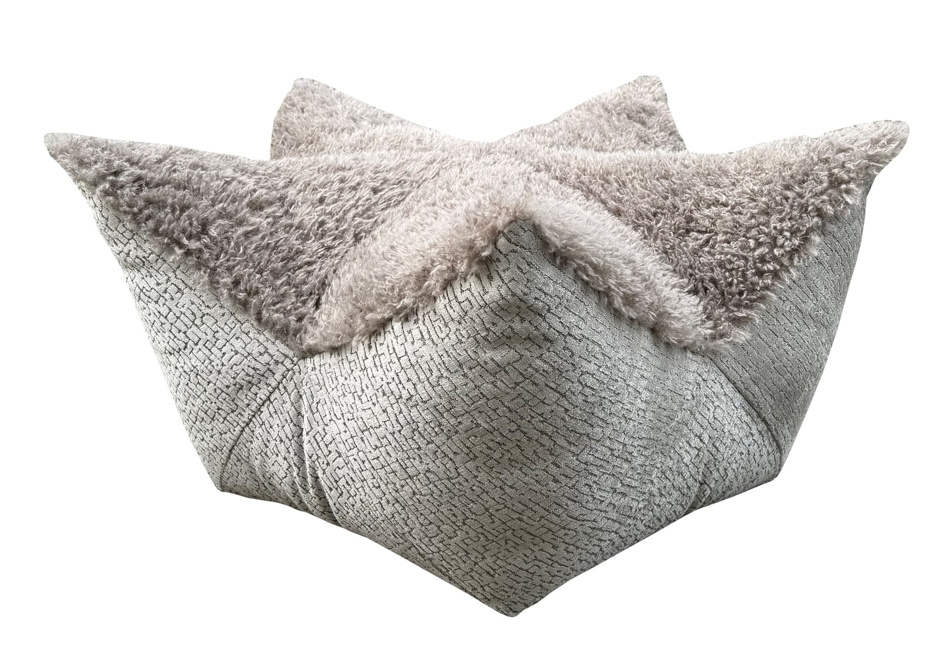 Vooraanzicht ster poef Nowie Medium Taupe
