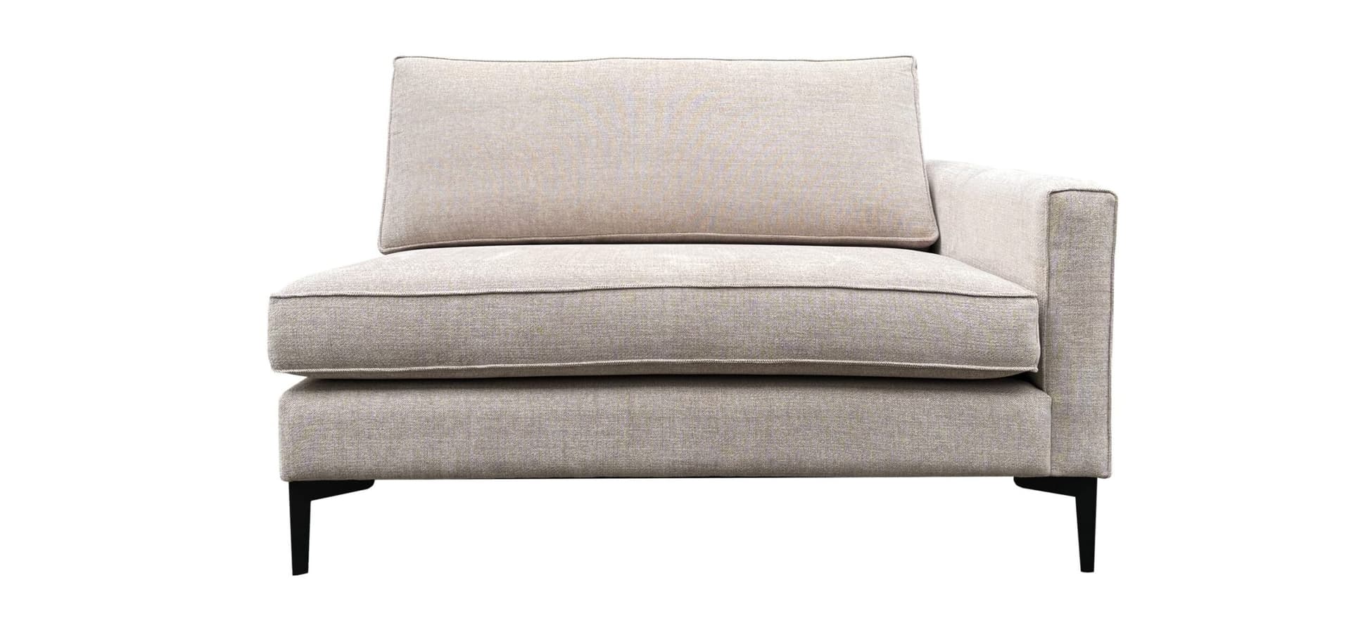 Kleine 2-zitsbank Tess Beige met 1 armlegger