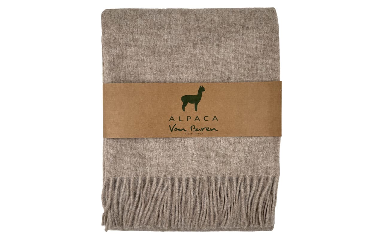 Alpaca plaid van Buren Lichtbeige