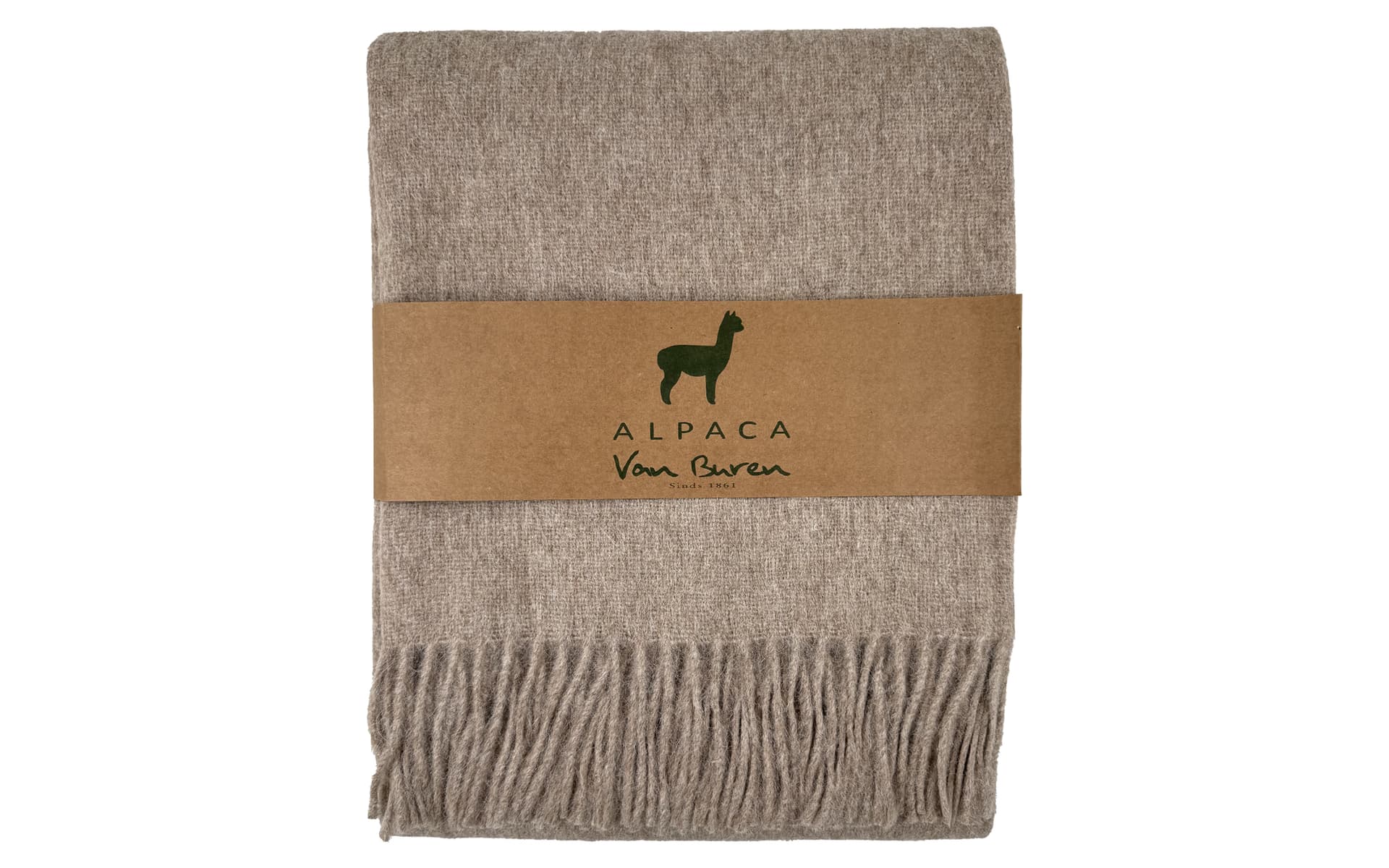 Alpaca plaid van Buren Lichtbeige