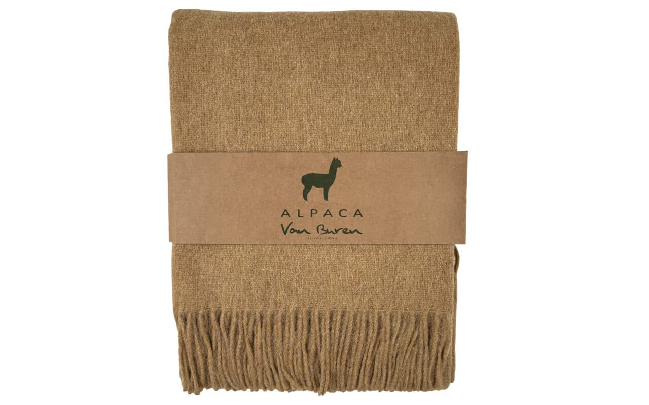 Alpaca plaid van Buren Okergeel