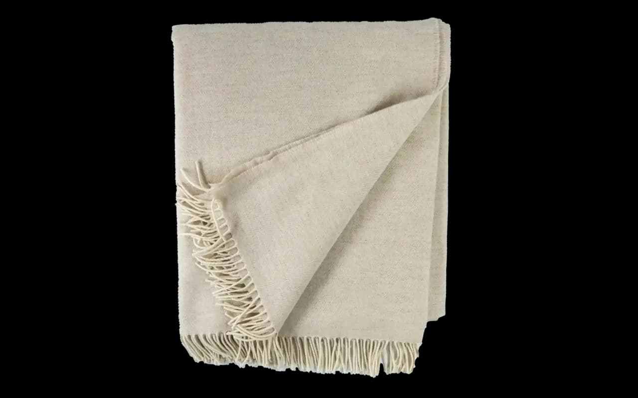 Beige plaid 200 x 145 cm opengeslagen