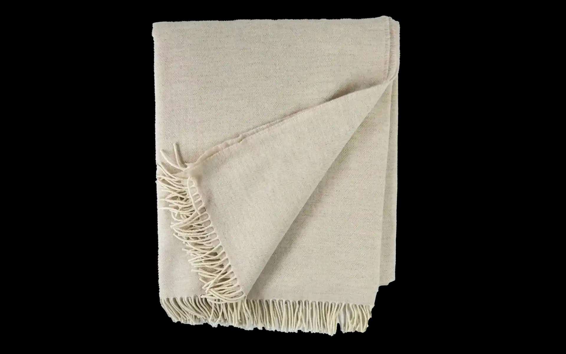 Beige plaid 200 x 145 cm opengeslagen