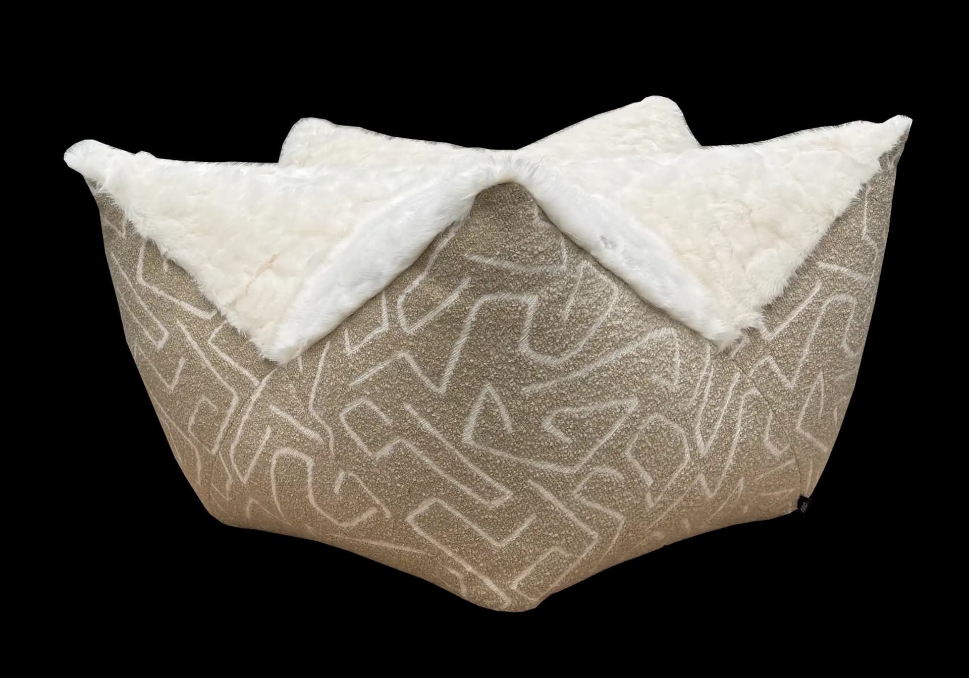 Beige ster poef Nowie – luxe stervormige poef met afneembare hoes
