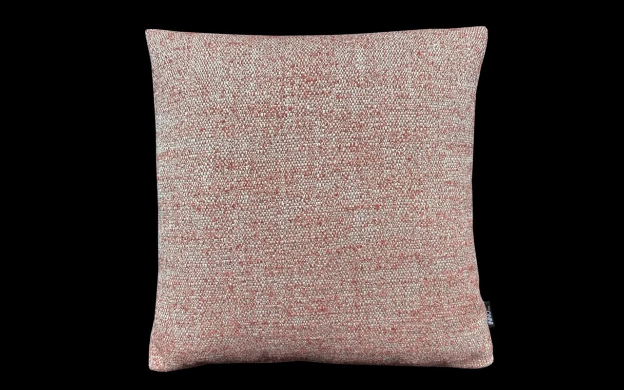 Sierkussen Mocha Elegance 50 x 50 cm in gemêleerde stof in de kleuren wit / mocht mousse voor een warme, elegante sfeer.