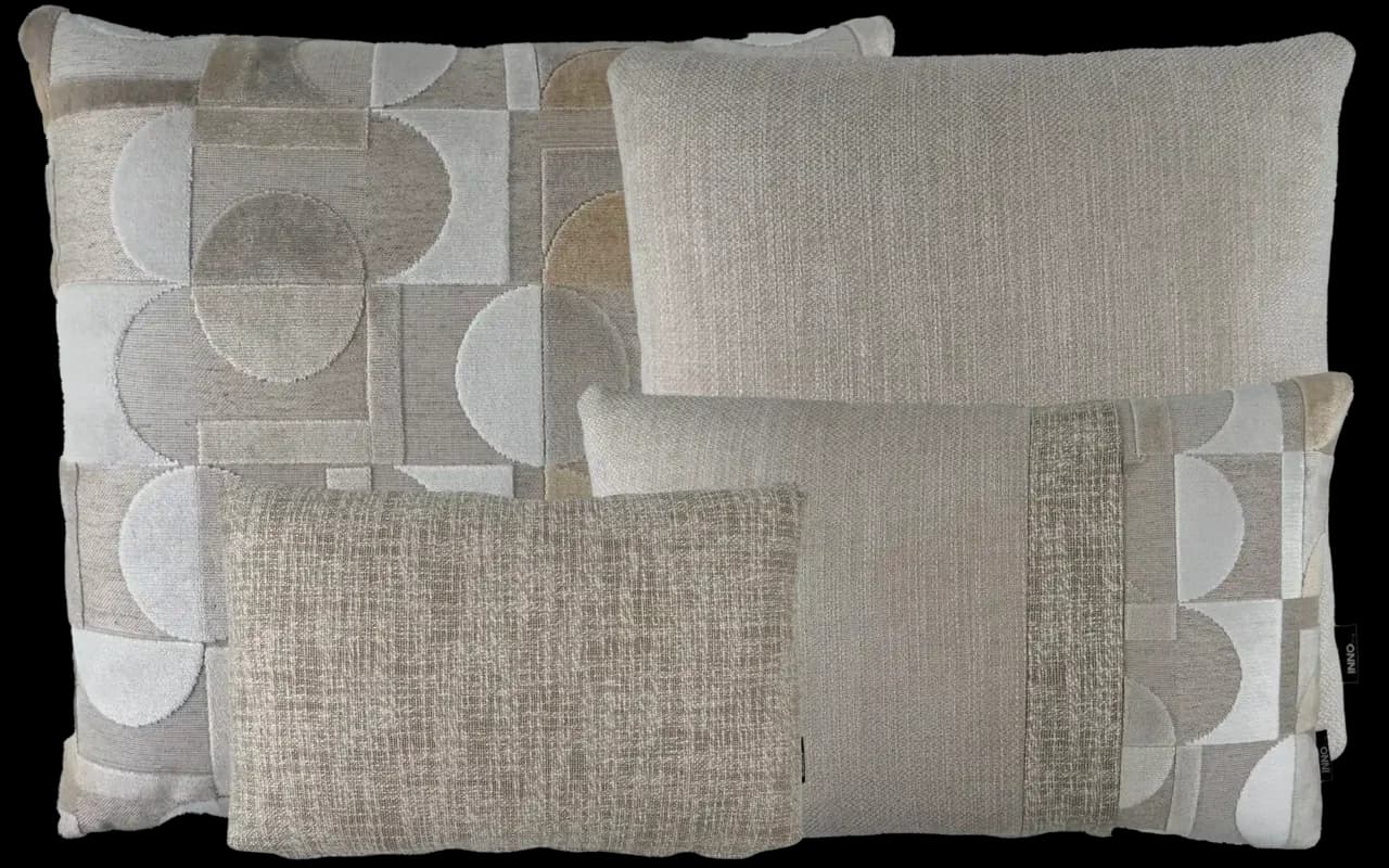 Sierkussen set Cayra Beige bestaande uit 2 vierkante kussens en 2 langwerpige kussens