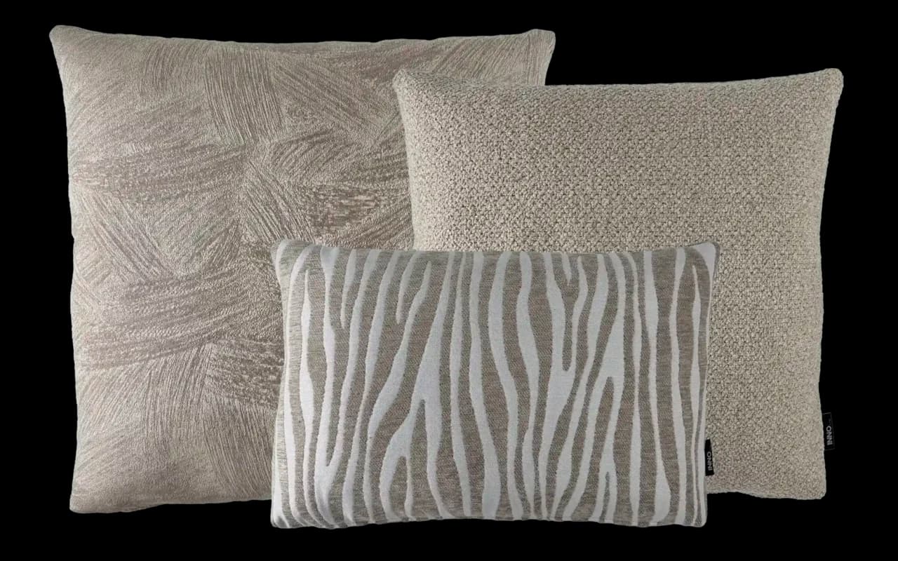 Beige sierkussen set Be Rhythm met moderne patronen voor bank of bed